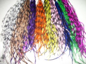 Quality fashion dyed grizzly rooster feathers for hair extension