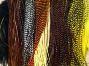 Long Skinny Grizzly Rooster Feathers for Hair Extension