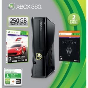 Xbox 360 Black 250GB Console - Skyrim &amp; Forza 4 Holiday Bundle