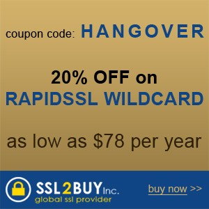 Exclusive offer! RapidSSL wildcard is now at 20% less price from SSL2BUY