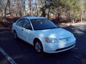 used 2001 HONDA CIVIC LX WHITE 76250 M