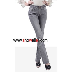 low waist style women lady jeans gold wire embroider jeans W-807A