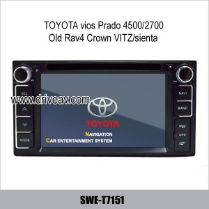 Car DVD GPS For TOYOTA vios Prado 4500/2700 Old Rav4 Crown VITZ/sienta SWE-T7151