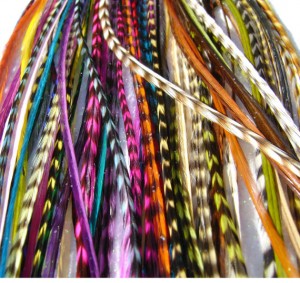 Natural Grizzly Rooster Feather Hair Extensions