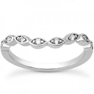 Round Diamond Cut Engagement Band at iBroggiotti