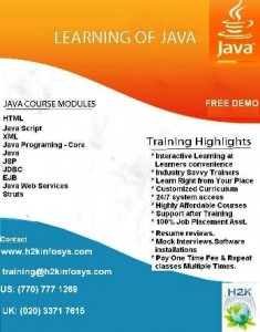Develop Java Programing Skills Through Online @ H2k Infosys