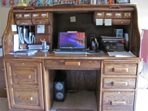 Solid Oak Roll Top Desk