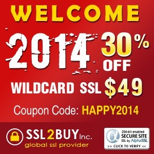 New Year special!  Just spend $49 and get AlphaSSL Wildcard