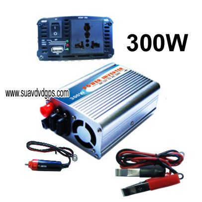 300W CAR POWER INVERTER ADAPTER 12V DC to 110V or 220V AC with USB CAV-300W