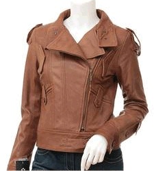 Brown Leather Biker Jacket